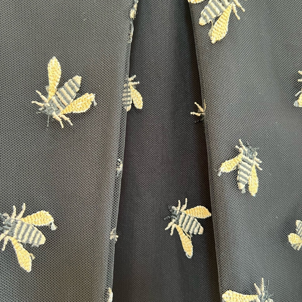 Corey Lynn Calter Dixie Embroidered Honey Bees Black and Gold Trapeze Dress, S - Picture 6 of 10